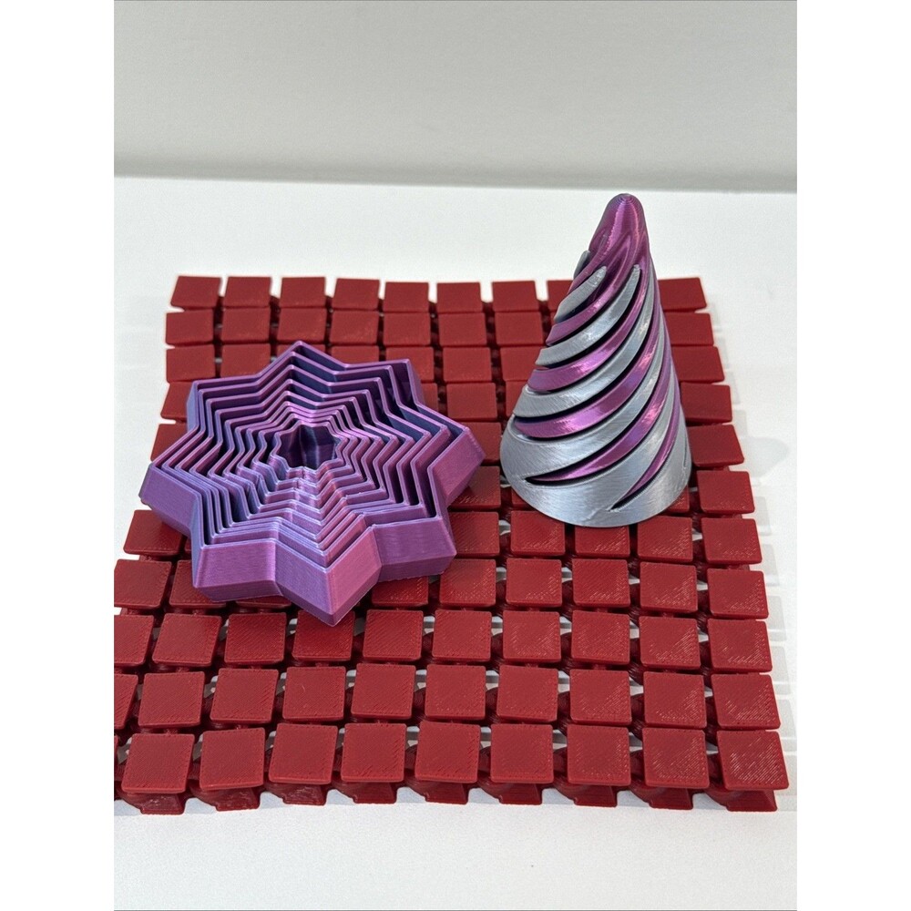 3D Printed Fidget Toy 3 Piece Lot Set Star Cone And Matt Sensory Play